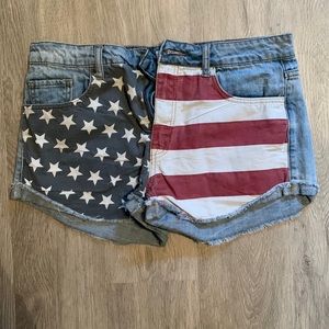 Forever 21 American Flag Denim Shorts